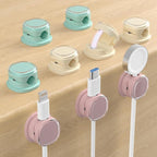 Magnetic Cable Clips, Adjustable Cord Holder Management, Adhesive Wire Keeper Organizer for Home Office Desk Phone PC Car Wall Desktop Nightstand Appliance (9-PCS Purple_Apricot_Cyan)