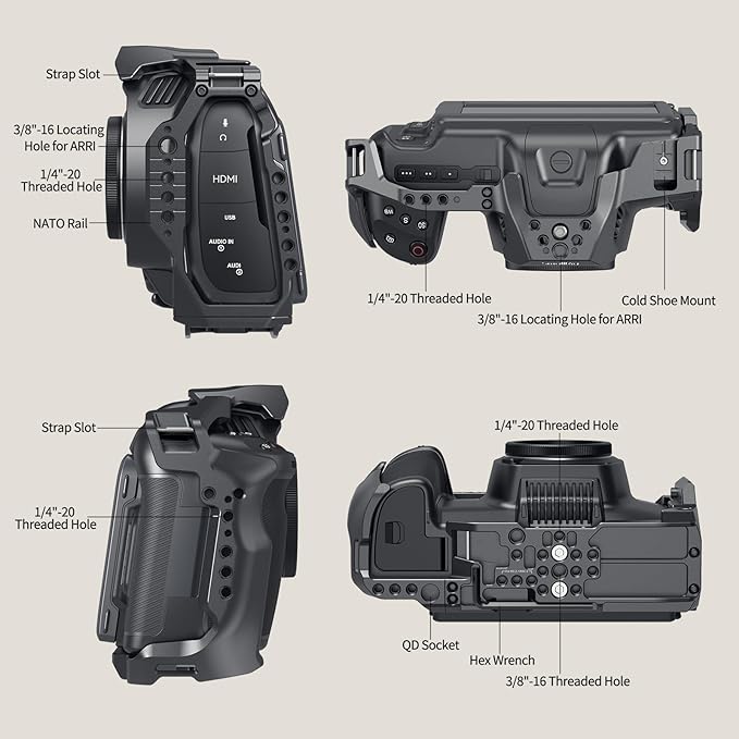 SmallRig Cage for Blackmagic Design Cinema 6K, Only for BMCC 6K, Full/Half Cage Included Lens Mount Converter Support, Anti-Deflection, Anti-Scratch, Full Access Design - 4785