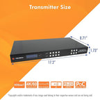 J-Tech Digital HDBaseT 4x4 Matrix Extender Switcher Supports HDMI2.0 HDCP2.2 4K60Hz 4:4:4 HDR Dolby Vison with 4 PoC Receivers, Over Single Cat5e/6 Cable, Control App, Compatible with Control4 Driver