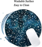 Cool Blue Galaxy Night Sky Pattern Mouse Pad Round Non-Slip Rubber Mousepad Laptop Office Computer Decor Cute Desk Accessories Customized Design Mouse Pad
