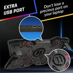 KLIM Wind Laptop Cooling Pad - More Than 500,000 Units Sold - New - Powerful Rapid Action Laptop Cooler - Laptop Stand with 4 Cooling Fans - 2 USB Ports - PC Mac PS5 PS4 Xbox One - Cobra Red