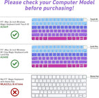 Allinside Silicone Keyboard Cover for iMac Magic Keyboard A2449/A2450, Protective Skin for iMac 24" Wireless Keyboard Released in 2021, US Layout, Ombre Blue Pink