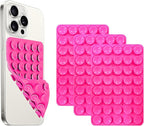 2 Pack Double Sided Silicone Suction Cup Phone Case Mount, Hands-Free Silicon Phone Grip with Higher Suction Power for Selfies and Videos, Non Slip Phone Accessories, Rose Red