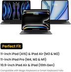 tomtoc 360 Protective Tablet Sleeve for iPad Pro 11-inch (M4/4th/3rd/2nd/1st Gen), iPad Air 11-inch (M3/M2) 2025 with Magic Keyboard/Smart Keyboard Folio, iPad (A16)11-in, Water-Resistant Tablet Case