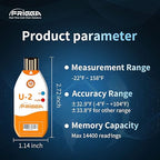 Frigga 5 Pack USB Temperature Data Logger Single Use Temperature Recorder 100 Days High Accuracy Thermometer Monitor 14400 Points with PDF CSV Report,U2