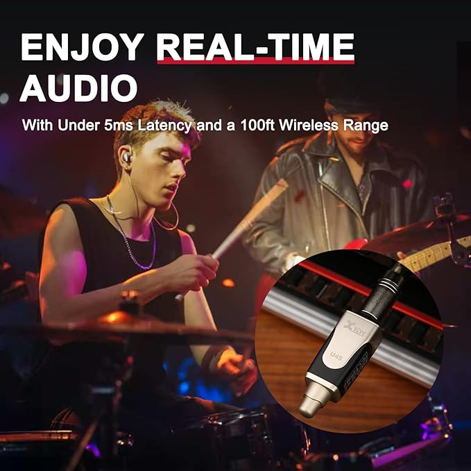 Xvive U45R4 Wireless in-Ear Monitor System Set with One Transmitter and Four Receivers