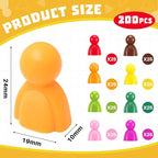 Liliful 200 Pcs Board Game Pieces Plastic Multi-Color Pawns Ideal Game Tokens for Tabletop Playing, Sorting, Counting, Replacement Pieces, 8 Colors
