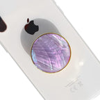 OnTheGrip Cute Natural Seashell Design Round Shape Collapsible Mobile Phone Grip Stand Holder for Smartphone Tablet Cell Phone Accessory (Violet)