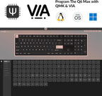 Keychron Q6 Max QMK/VIA Bluetooth Wireless /2.4 GHz/USB-C Wired Custom Mechanical Keyboard, Full Size Programmable Knob RGB Backlit Hot-Swappable Gateron Red Switch for Mac Windows Linux - White