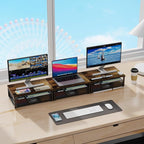 gianotter Computer Monitor Stand Riser, office organizer with Drawer, Office Organizers Storage for Classroom Office Supplies (Wood)