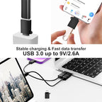 USBC Adapters 8 Pack,Type C to USB Adapter,USBC USBA Male Female Adaptor,C to USB 3.0 OTG Converter for iPhone 15 14 13,MacBook,iPad,Charger,Black