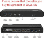 WAVLINK Universal USB C Laptop Docking Station Dual Monitors 5K/4K@60Hz with 65W Host Charging for Thunderbolt 4/3, USB-C Windows, Mac, Chrome, Ubuntu 20.04,22.04(2HDMI, 2DP, 6USB 3.0, 1Gbps Ethernet