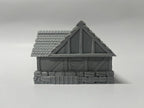 Paintable Tabletop Miniature Little Town Building Terrains Compatible with RPG War Games - 18mm Scale Dioramas Building Set Scenery with Medieval Architecture Style by HAUTICO (HVillageHouses1-1)