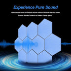 Mollywell Hexagon Acoustic Panels, High Density, Soundproofing, Decorative Noise Reduction Felt Wall Tiles for Ceilings, Home Office & Gaming Room (Ash Gray), 14x12x0.4 Inch