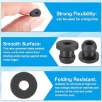 PATIKIL 6.5mm / 1/4 Inch Drill Hole,3/16 Inch ID Rubber Grommets, 15Pcs Top Hat Grommet for Wiring Eyelet Ring Gasket Automotive Firewall Cable Hole Plugs Wires Protection, Black