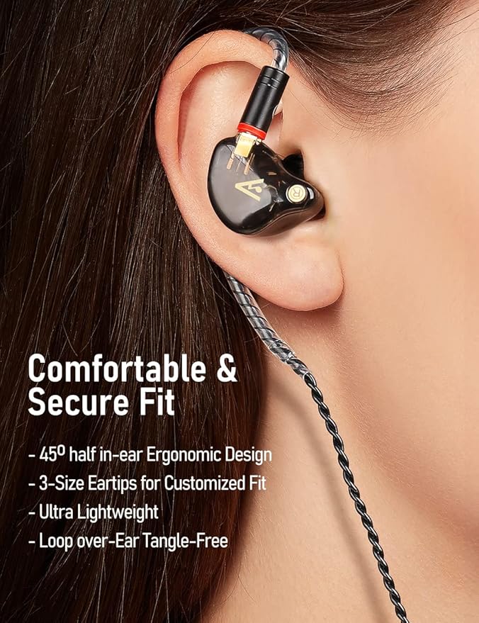 Vibes 201ML Wired Earbuds in Ear Headphones with Mic, Lightning to 3.5mm Adapter, Noise Isolating Bass Driven Earphones, Braided Cord, Carry Case, Ear Buds Tips, 3.5mm Jack (Clear Brown)