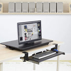 Mount-It! Clamp Keyboard Tray - Ergonomic Under Desk Pull Out Keyboard and Mouse Platform with No-Drill Easy Installation - Slides Under Desk Increase Space - 27 Inch Wide