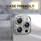 Choiche Compatible for iPhone 16 Pro/iPhone 16 Pro Max Camera Lens Protector, Bling Camera Cover with 9H Tempered Glass Lens Screen Protector Metal Ring Accessories (Glitter-Titanium Natural)