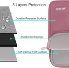 MOSISO Laptop Case 16 inch, 15-15.6 inch Laptop Sleeve Compatible with MacBook Pro 16 M4 M3 M2 M1, HP Acer Dell Lenovo ASUS Notebook, Polyester Vertical Computer Sleeve Bag with Pocket, Dusty Rose