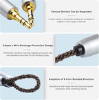 okcsc 4.4MM Male to 4.4MM Male Ultra Short Hifil Male to Male AUX Audio Cable OFC Pair Recording Cable Wire-Breakage-Prevention Design Adoption of 8-Core Braided Structure 5.82 inch