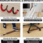 9.8ft Floor Cord Cover, Silicone Wire Hider, Hide Extension Cords, Protect Cords, Prevent Cable Trips, Heavy-Duty Adhesive-Backed Anti-Trip Cable Protector for Floor, Desk & Wall