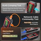 AMPCOM Wire Tracker & Network Cable Tester with PoE Detection, NCV Voltage Detection, RJ45/RJ11 Line Tracer, Type-C Rechargeable, LED Light, for LAN/Ethernet/Telephone Continuity Testing