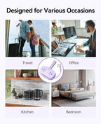 ORICO Purple Travel Power Strip PD20W with 4 AC Outlets 3 USB Ports (1 USB-C), 4FT Flat Plug Extension Cord, Compact Portable Design for Business Travel, Cruise Ship Essentials-AP3