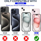 Screen Protector for iPhone 15 [6.1 Inch],2 pcs Colorless Anti-Blue Light Tempered Glass Films,HD Clear, 9H Hardness, No Bubbles, Case Friendly with 2 pcs Camera Lens Protector