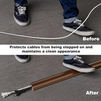 6FT Side-Open Extension Cord Covers for Wires on Floor,Silicone Power Cable Protector Cord Hider Management Strip,Hide Electric Wire on Carpet,Chord Runner Protective Safety Wiremold,Brown