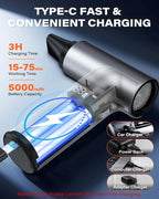 APPS2Car Electric Air Duster Upgraded 11-Speed Fast Charging Mini Compressed Air Duster with Aluminum Alloy Head for Heat Dissipation, Cordless Turbo Blower for Computer, Keyboard, Car, Home, Outdoor