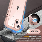 Miracase Compatible with iPhone 13 case 6.1 inch, [Glass Instead Plastic] with Built-in 9H Tempered Glass Screen Protector for iPhone 13,2023 Upgrade Full-Body Glass Clear Case,Crystal Pink