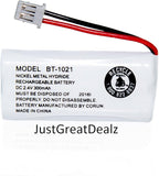 JustGreatDealz Battery BT-1021 BT1021 BBTG0798001 for Uniden Cordless Handset Telephones (2-Pack)
