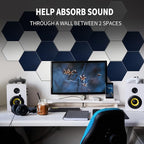 Mollywell Hexagon Acoustic Panels, High Density, Soundproofing, Decorative Noise Reduction Felt Wall Tiles for Ceilings, Home Office & Gaming Room (Yellow), 14x12x0.4 Inch