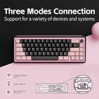 Chilkey Foxy65 Mechanical Keyboard with Knob, Gasket Mount 65% Aluminum Wireless Mechanical Keyboard, BT5.0/2.4GHz/USB-C, Hot Swappable, RGB Backlit Computer Custom Key Board for PC