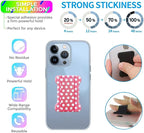 Universal Phone Grip for Smartphones - Phone Holder for Hand for Back of Phone - Wireless Charging Compatible (Dot Pink) - 2Pack