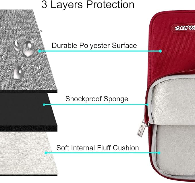 MOSISO Laptop Case 13 inch, 13 inch Laptop Sleeve Compatible with MacBook Air M4 M3 M2 M1 2025-2018 / Pro M2 M1 2025-2016, Polyester Vertical Computer Sleeve Bag with Pocket, Red