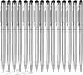 15 Pack Stylus Pens for Touch Screens Stylus Pen Compatible with Phone Tablets Kindle and Black Ink Ballpoint Pens-2 in 1 Stylists pens for Touch Screens (Silver)