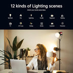 GVM LED Video Light Studio, 200W Studio Light Continuous Lighting Kit for Bluetooth Mesh Network/DMX Control, 45400lux/1m Photography Lighting Kit with Video Recording,12 Lighting Effects
