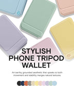 MOFT Phone Tripod Wallet for iPhone, Mulit-Angles, Lightweight & Portable Phone Stand, MOVAS Vegan Leather Magnetic Wallet, Strong Magnets, NFC Card Holder,Travel Essential, Peony (with Card Slot)