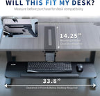 VIVO Adjustable Computer Keyboard and Mouse Platform Tray, 34 x 10 inch Ergonomic Under Table Desk Mount Drawer Underdesk Shelf, Black, MOUNT-KB36B