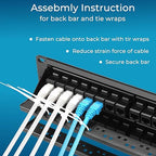 Rapink 48 Port Cat6 Patch Panel with Inline Keystone 10G Support, Pass-Thru Coupler UTP 19-Inch, Removable Back Bar, 1U Network for Cat6, Cat5e, Cat5 Cabling