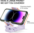 Perilogics 2025 Upgraded Travel Essentials Must Have Airplane Phone Holder Mount. Improved Ergonomic Lever, Perfect for Long Flight, Cruise, Desk, Travel Gift for Content Creator (Lavendar)