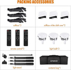 Andoer Softbox Photography Lighting Kit Professional Studio Equipment with 20"x28" Softbox, 2800-5700K 85W Bi-Color Temperature Bulb with Remote, Light Stand, Boom Arm for Portrait Product Shooting