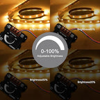 MEIRIYFA LED Light Strip Dimmer,DC 12V-24V 30A LED Light Strip Dimmer PWM Dimming Controller with ON/Off Switch Knob and Aluminum Case for 5050 3528 LED Strip Lights Adjust Brightness
