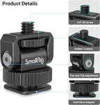 SmallRig 1/4" Mini Ball Head Cold Shoe Mount Adapter with 1/4"-20 Thread for Camera Phone Cage LED Video Light-3577