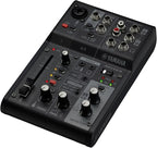 Yamaha AG03MK2 Black 6-Channel Live Streaming Loopback Mixer/USB Interface with Steinberg Software Suite