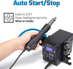 WEP 959D Hot Air SMD Soldering Rework Station with Quick-Change Nozzle System, Nozzle Holder, 5 Additional Nozzles, Adjustable Temperature, °C/°F Conversion and Buzzer Prompt