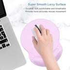 ITNRSIIET Ergonomic Mouse Pad with Gel Wrist Support Small Wrist Rest Smooth Surface Non-Slip PU Base Comfortable Office Supplies Pain Relief, 8.7 x 7.2 inches, Purple