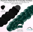 Cloud Wrist Rest for Computer Keyboard, 4-in-1 Memory Foam Leather Cloud Keyboard Wrist Rest and Mouse Pad Set with Ergonomic Support for Arm and Palm Cushion, Gaming/Work Setup, Dark Green