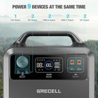 GRECELL Portable Power Station 600, 110V/600W Solar Generator(Surge 1200W), 460Wh Backup LiFePO4 Battery for Outdoor Home Emergency